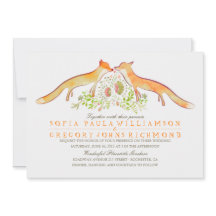 Rustic Woodland Fox Wedding Invitations
