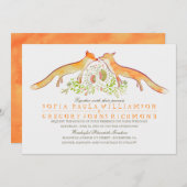 Rustic Woodland Fox Wedding Invitations Kaart (Voorkant / Achterkant)