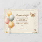 Rustic Woodland Friends Diapper Raffle Informatiekaartje (Voorkant)
