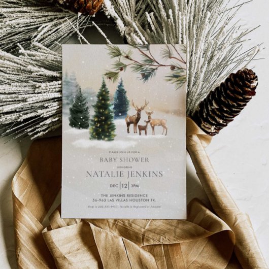 Rustic Woodland Genderneutraal Baby shower Kaart