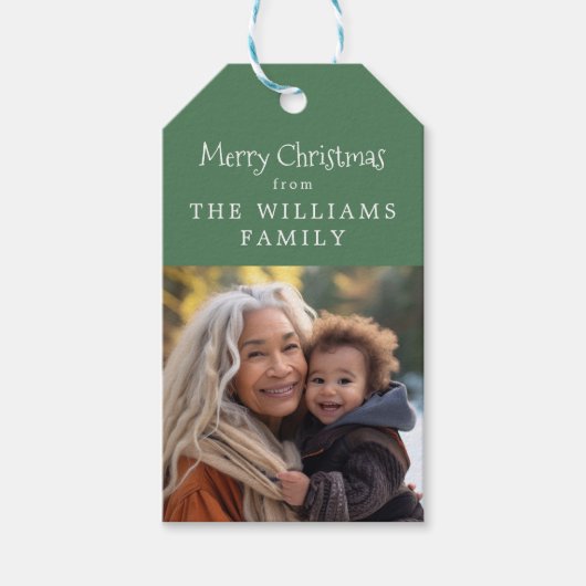 Rustic Woodland Gift Fotokaart Cadeaulabel (Voorkant)