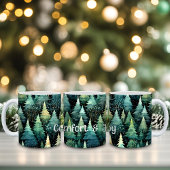 Rustic Woodland Green Christmas Grote Koffiekop
