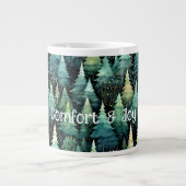 Rustic Woodland Green Christmas Grote Koffiekop (Voorkant)