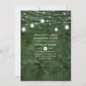 Rustic Woodland Green en Gold Calligraphy Wedding Kaart (Voorkant)