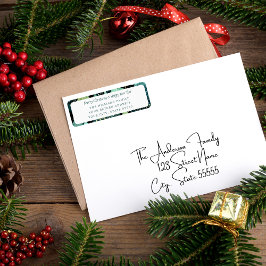 Rustic Woodland Green Holiday Retouradres Etiket