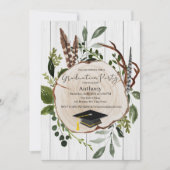 Rustic Woodland Greenery Afstuderen Kaart (Voorkant)