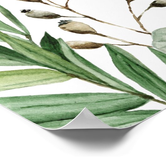 Rustic Woodland Greenery Animals Baby shower Poster (Hoek)