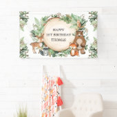 Rustic Woodland Greenery Animals Happy Birthday Spandoek (Insitu)