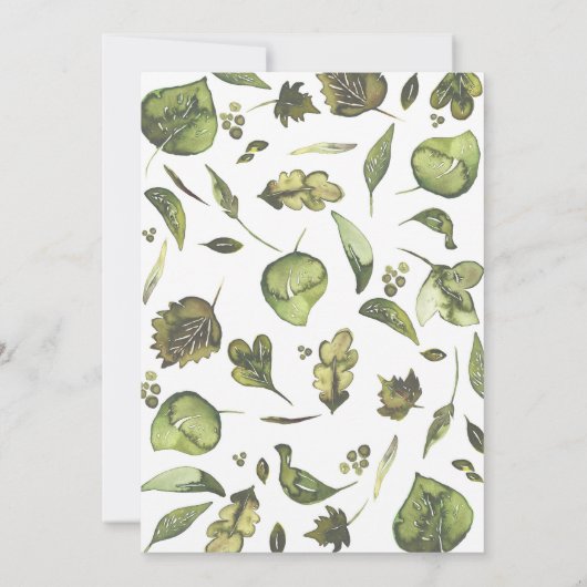 Rustic Woodland Greenery Modern Wedding Kaart (Achterkant)