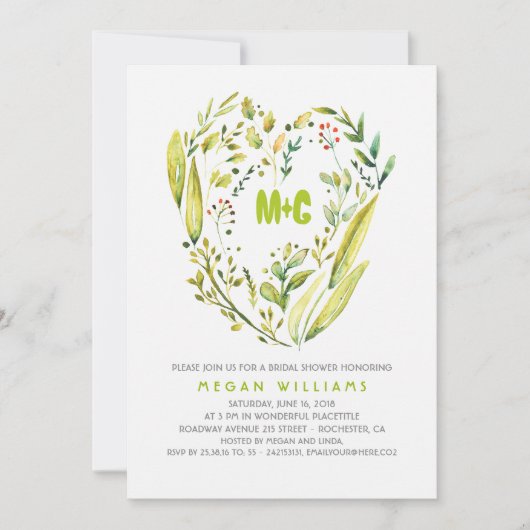 Rustic Woodland Greenery Wreath Vrijgezellenfeest Kaart (Voorkant)