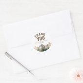 Rustic Woodland Happy Camper Bedankt Party Stick Ronde Sticker (Envelop)