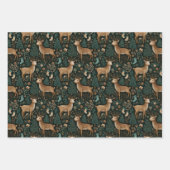 Rustic Woodland Herten & Kerst Pijnboom Inpakpapier Vel (Voorkant 3)