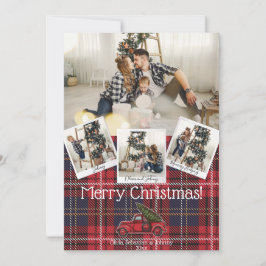 Rustic Woodland Holiday Modern 5 FotoKerstmis Feestdagenkaart