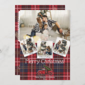 Rustic Woodland Holiday Modern 5 FotoKerstmis Feestdagenkaart (Voorkant / Achterkant)