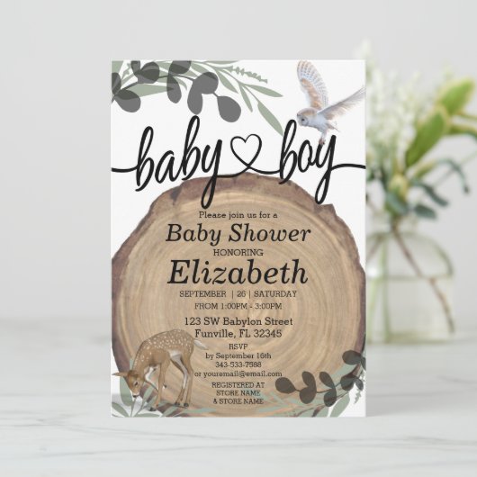 Rustic Woodland Kaart (Staand voorkant)