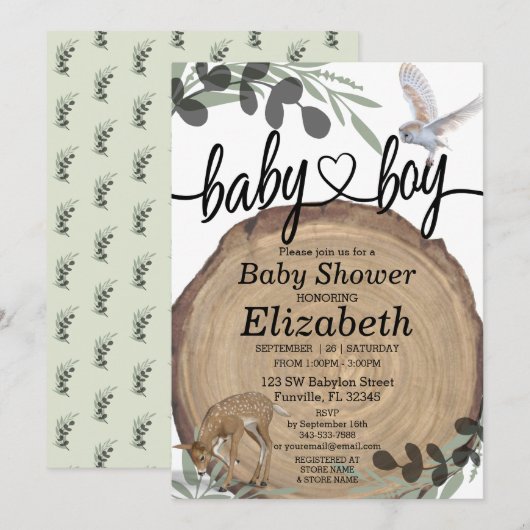 Rustic Woodland Kaart (Voorkant / Achterkant)