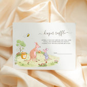 Rustic Woodland Kangaroo Baby shower Luier Raffle Informatiekaartje