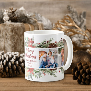 Rustic Woodland Kerst Familie 4 Foto  Koffiemok