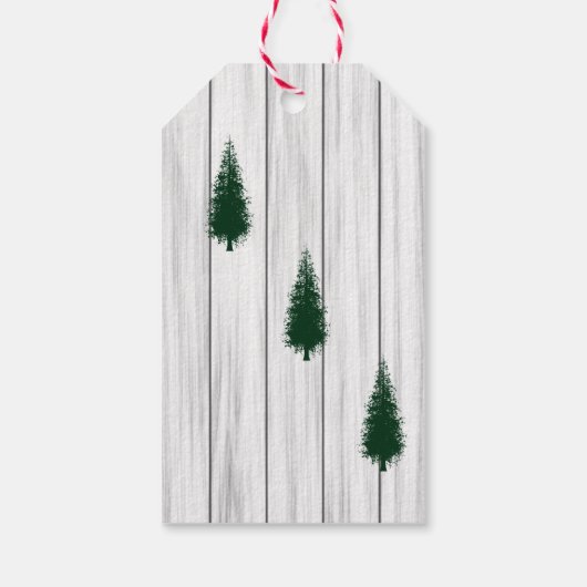 Rustic Woodland Kerstfoto Cadeaulabel (Achterkant)