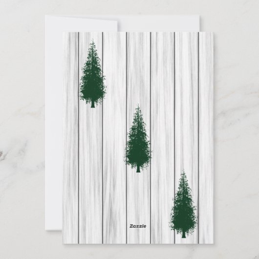 Rustic Woodland Kerstfoto Feestdagenkaart (Achterkant)