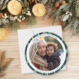 Rustic Woodland Kerstfoto Feestdagenkaart