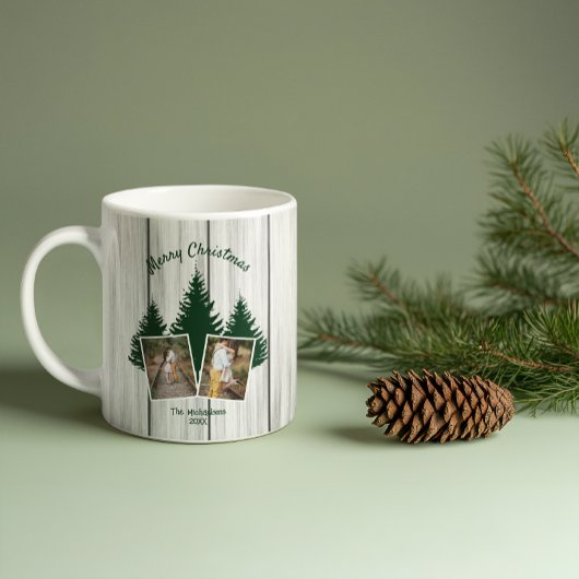 Rustic Woodland Kerstfoto Koffiemok