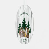 Rustic Woodland Kerstfoto Metalen Ornament (Voorkant links)