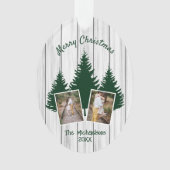 Rustic Woodland Kerstfoto Ornament (voorkant)