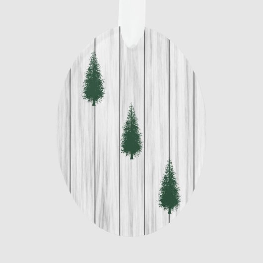 Rustic Woodland Kerstfoto Ornament (achterkant)