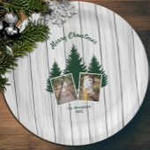 Rustic Woodland Kerstfoto Papieren Bordje