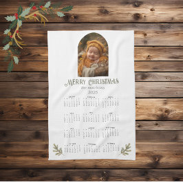 Rustic Woodland Kerstmis 2025 Kalender Foto Theedoek