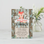 Rustic Woodland Little Fox 8th Birthday Party Kaart (Staand voorkant)