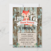 Rustic Woodland Little Fox 8th Birthday Party Kaart (Voorkant)