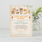 Rustic Woodland Long Distance Baby shower by Mail Kaart (Staand voorkant)