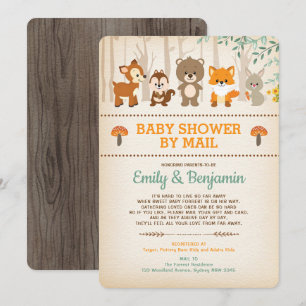 Rustic Woodland Long Distance Baby shower by Mail Kaart