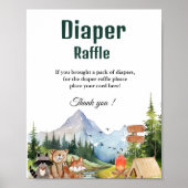 Rustic Woodland Luier verloting baby shower teken Poster (Voorkant)