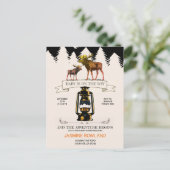 Rustic Woodland Moose Baby shower Uitnodiging Briefkaart (Staand voorkant)