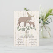 Rustic Woodland Moose en Baby shower Kaart (Staand voorkant)