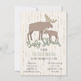 Rustic Woodland Moose en Baby shower Kaart