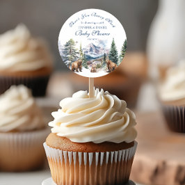 Rustic Woodland Mountain Beer Baby shower Bedankt Ronde Sticker