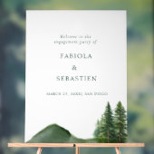 Rustic Woodland Mountain Forest Engagement Welkom Acryl Bord (Neutraal)