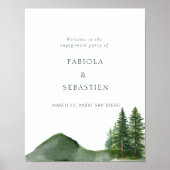 Rustic Woodland Mountain Forest Engagement Welkom Poster (Voorkant)