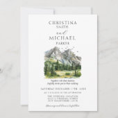 Rustic Woodland Mountain Forest Pine bruiloft uitn Kaart (Voorkant)