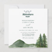 Rustic Woodland Mountain Forest Pine verloving Kaart (Voorkant)