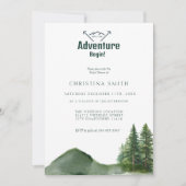 Rustic Woodland Mountain Forest Pine Verloving Kaart (Voorkant)