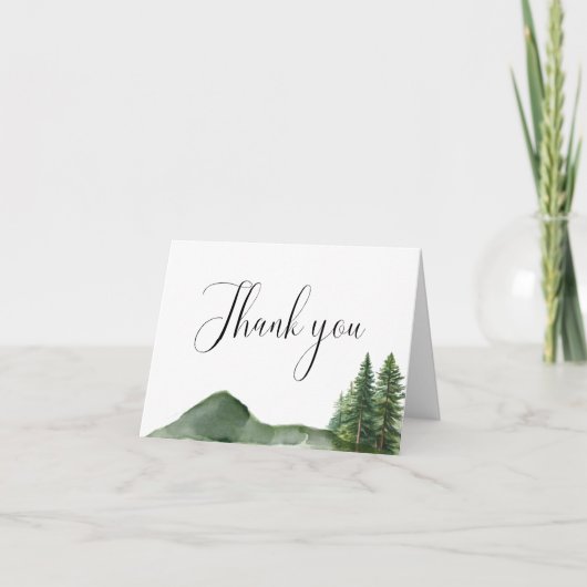Rustic Woodland Mountain Forest Pine Vrijgezellenf Bedankkaart (Voorkant)