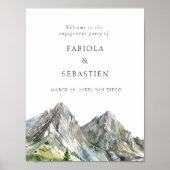 Rustic Woodland Mountain Forest verloving welkom Poster (Voorkant)