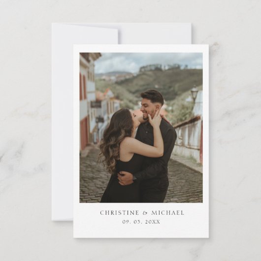 Rustic Woodland Mountain Forest verlovingsfeest Save The Date (Achterkant)