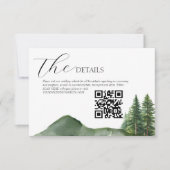 Rustic Woodland Mountain Forest Wedding details RSVP Kaartje (Voorkant)