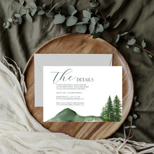 Rustic Woodland Mountain Forest Wedding details RSVP Kaartje